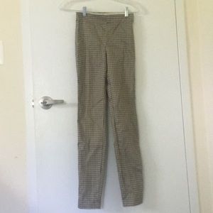 H&M Tan Houndstooth Slim Fit Pants Size 0